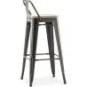 Buy Bar Stool with Backrest - Industrial Design - 76 cm - Metalix Pastel pink 59694 in the United Kingdom