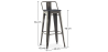 Buy Bistrot Metalix style bar stool with small backrest - Metal and dark wood - 76 cm White 59693 in the United Kingdom