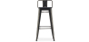 Buy Bistrot Metalix style bar stool with small backrest - Metal and dark wood - 76 cm White 59693 home delivery
