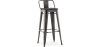Buy Bistrot Metalix style bar stool with small backrest - Metal and dark wood - 76 cm White 59693 in the United Kingdom