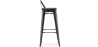 Buy Bistrot Metalix style bar stool with small backrest - Metal and dark wood - 76 cm White 59693 with a guarantee
