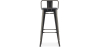 Buy Bistrot Metalix style bar stool with small backrest - Metal and dark wood - 76 cm White 59693 - prices