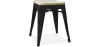 Buy Bistrot Metalix style stool - Metal and Light Wood  - 45cm White 59692 - in the UK