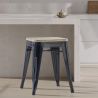 Buy Bistrot Metalix style stool - Metal and Light Wood  - 45cm Red 59692 - prices