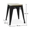 Buy Bistrot Metalix style stool - Metal and Light Wood  - 45cm Pink 59692 home delivery