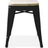 Buy Bistrot Metalix style stool - Metal and Light Wood  - 45cm Pink 59692 - in the UK