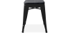 Buy Bistrot Metalix style stool - 46cm - Metal and dark wood Red 59691 - prices