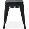 Buy Bistrot Metalix style stool - 46cm - Metal and dark wood Red 59691 - prices