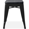 Buy Bistrot Metalix style stool - 46cm - Metal and dark wood Steel 59691 - prices