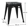 Buy Bistrot Metalix style stool - 46cm - Metal and dark wood Red 59691 with a guarantee