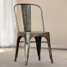Buy Bistrot Metalix style chair square Seat - New edition - Metal Dark grey 59687 at MyFaktory