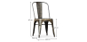 Buy Bistrot Metalix style chair square Seat - New edition - Metal Dark grey 59687 in the United Kingdom