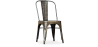 Buy Bistrot Metalix style chair square Seat - New edition - Metal Dark grey 59687 home delivery