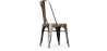 Buy Bistrot Metalix style chair square Seat - New edition - Metal Dark grey 59687 - prices