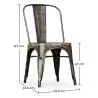 Buy Bistrot Metalix style chair square Seat - New edition - Metal Dark grey 59687 home delivery