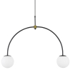 Buy Thelma 2 Bulbs Hanging Lamp - Metal and Glass Black 59623 with a guarantee
