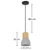 Buy Laura Hanging Lamp - Wood and Concrete Natural wood 59621 - in the UK