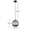 Buy Virginia Hanging Lamp - Metal and Glass Green 59625 - in the UK