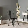 Buy Dining chair Bistrot Metalix industrial design 5Kg - New edition Dark grey 59802 - in the UK