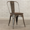 Buy Bistrot Metalix Chair Wooden seat New edition - Metal Dark grey 59804 - prices