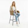 Buy Gazala Bar Stool Design Boho Bali - Synthetic Rattan Natural wood 59822 - in the UK