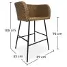 Buy Bar Stool Design Boho Bali - Synthetic Rattan - 76cm - Gazala  Natural wood 59822 at MyFaktory