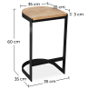 Buy Industrial stool in metal and wood 60cm - Esis Black 59719 in the United Kingdom