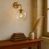 Buy  Globe Shaped Glass Shade Wall Sconce Transparent 59833 in the United Kingdom