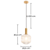 Buy Pendant lamp in vintage style, glass and metal - Genoveva Beige 59835 - in the UK