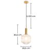 Buy Pendant lamp in vintage style, glass and metal - Genoveva Beige 59835 - in the UK
