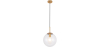 Buy Glass Shade Hanging Lamp with Adjustable Tube Beige 59837 at MyFaktory