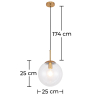 Buy Glass Shade Hanging Lamp with Adjustable Tube Beige 59837 home delivery