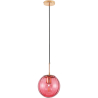 Buy Globe Glass Shade Pendant Lamp Pink 59839 - in the UK