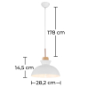 Buy Metal & Wood Scandinavian Hanging Lamp White 59842 with a guarantee