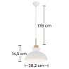 Buy Metal & Wood Scandinavian Hanging Lamp White 59842 - in the UK