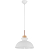 Buy Metal & Wood Scandinavian Hanging Lamp White 59842 - in the UK