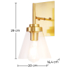 Buy Classy Glass and Metal Wall Lamp Gold 59844 with a guarantee