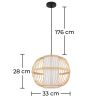 Buy Modern Bamboo Ceiling Lamp Design Boho Bali  Natural wood 59851 - in the UK