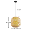 Buy Boho Bali Style Bamboo Pendant Lamp Natural wood 59855 - in the UK