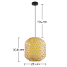 Buy Bamboo Ceiling Lamp - Boho Bali Style Pendant Lamp - Karen Natural wood 59855 - in the UK