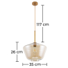 Buy Glass Shade Hanging Lamp Beige 59858 - in the UK