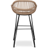 Buy Synthetic wicker bar stool 65cm - Magony Natural wood 59881 with a guarantee