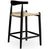 Buy Rope Design Bar Stool Boho Bali - 65cm - Wood Black 59882 - in the UK
