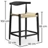 Buy Rope Design Bar Stool Boho Bali - 65cm - Wood Black 59882 at MyFaktory