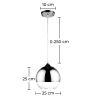 Buy Reflexion Lamp - 25 cm - Chromed Metal Silver 58257 - in the UK