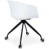 Buy White Padded Office Chair with Armrests and Wheels Dark grey 59887 in the United Kingdom