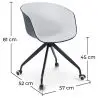 Buy Black Padded Office Chair with Armrests and Wheels Light grey 59888 in the United Kingdom
