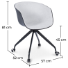 Buy Black Padded Office Chair with Armrests and Wheels Light grey 59888 at MyFaktory