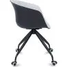 Buy Black Padded Office Chair with Armrests and Wheels Light grey 59888 in the United Kingdom