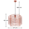 Buy Wire Structure Hanging Lamp Rose Gold 59909 - in the UK